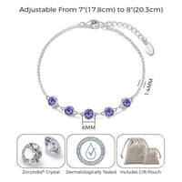 Light Purple Crystal Chain Bracelet Created with Zircondia® Crystals