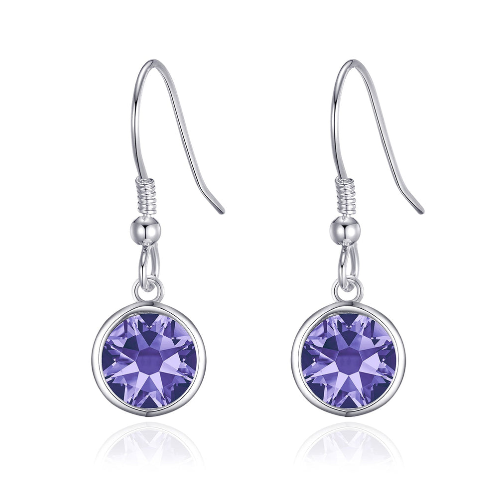 Light Purple Crystal Drop Earrings Created with Zircondia® Crystals