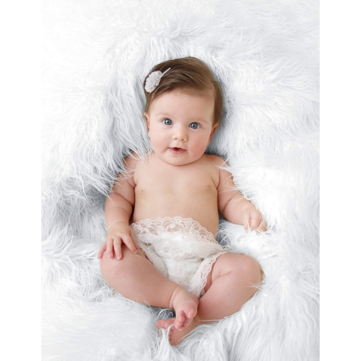 Luxury Faux Fur Baby Blanket  - White