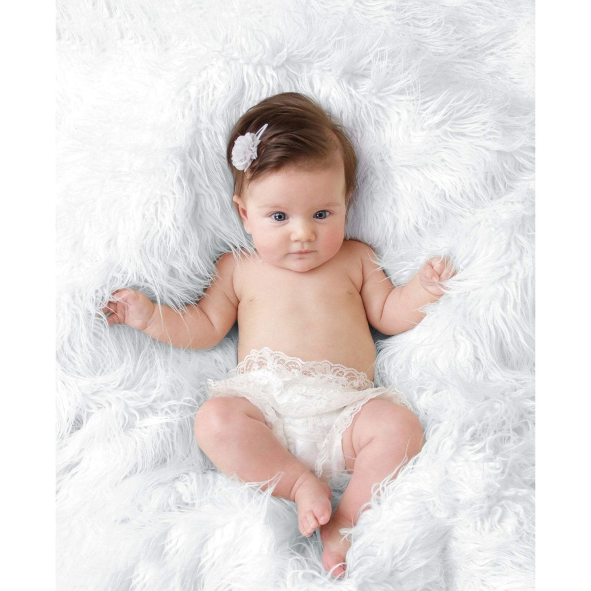 Luxury Faux Fur Baby Blanket  - White