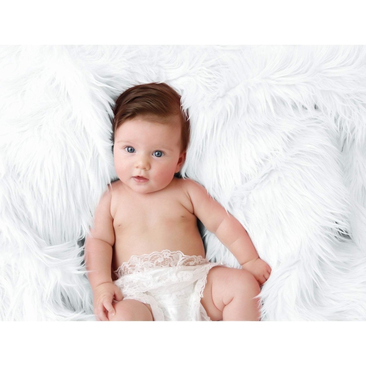 Luxury Faux Fur Baby Blanket  - White