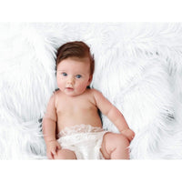 Luxury Faux Fur Baby Blanket  - White