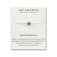 March (Aquamarine) Birthstone Bracelet Created with Zircondia® Crystals