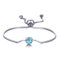March (Aquamarine) Birthstone Bracelet Created with Zircondia® Crystals