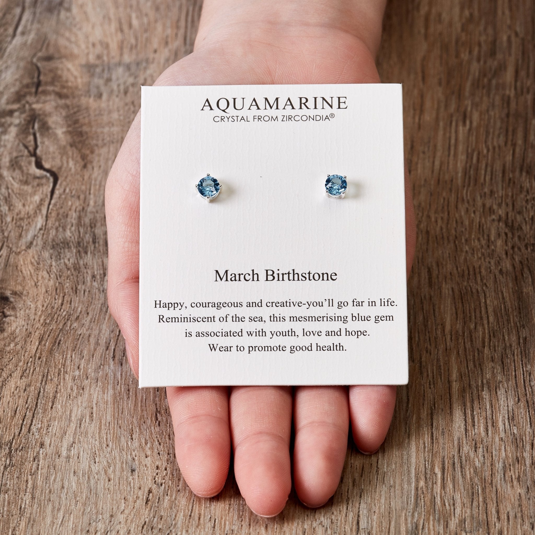 March (Aquamarine) Birthstone Earrings Created with Zircondia® Crystals
