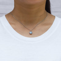 March (Aquamarine) Birthstone Necklace Created with Zircondia® Crystals