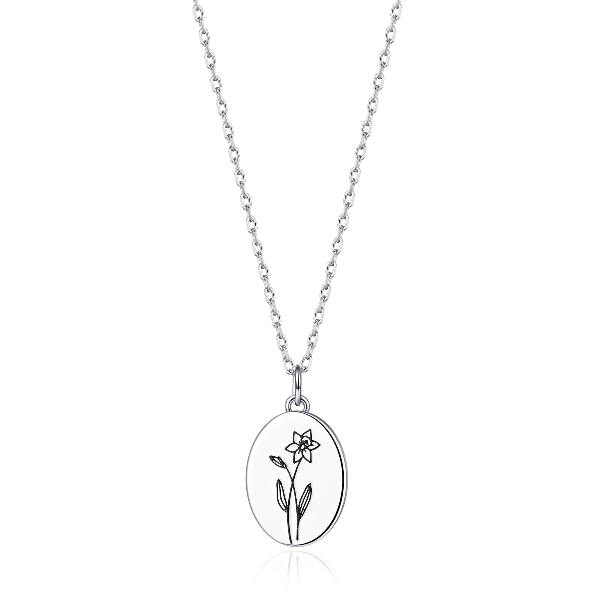 March Birth Flower Daffodil Necklace with Card