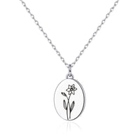 March Birth Flower Daffodil Necklace with Card