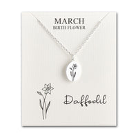 March Birth Flower Daffodil Necklace with Card