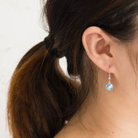 March Birthstone Drop Earrings Created with Aquamarine Zircondia® Crystals