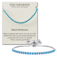 March Birthstone Friendship Bracelet with Aquamarine Zircondia® Crystals