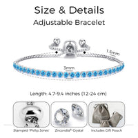March Birthstone Friendship Bracelet with Aquamarine Zircondia® Crystals