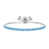 March Birthstone Friendship Bracelet with Aquamarine Zircondia® Crystals