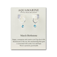 March Birthstone Hoop Earrings Created with Aquamarine Zircondia® Crystals