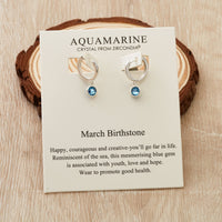 March Birthstone Hoop Earrings Created with Aquamarine Zircondia® Crystals