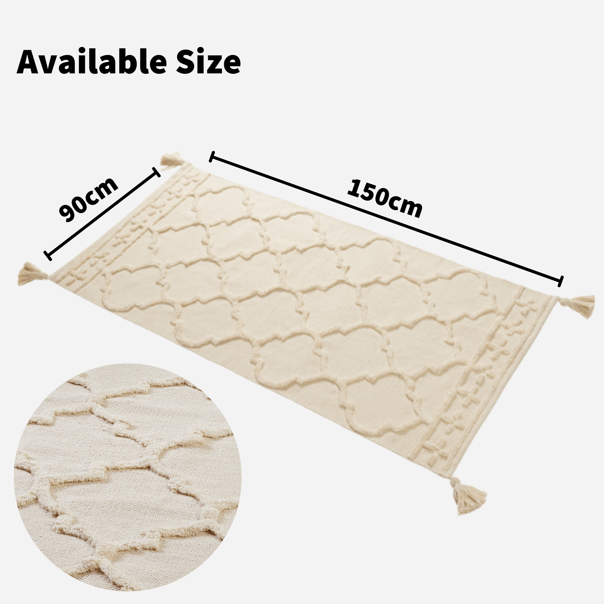 Marrakesh Hand Woven Cotton Rug Eco-Friendly Durable Carpet for Living Room Bedroom Kitchen and Entryway Luxury Tufted Home Decor in Multiple Sizes by OLIVIA ROCCO