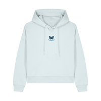 Adonis Blue Butterfly Cropped Hoodie - Butterfly - Unisex Relaxed Fit