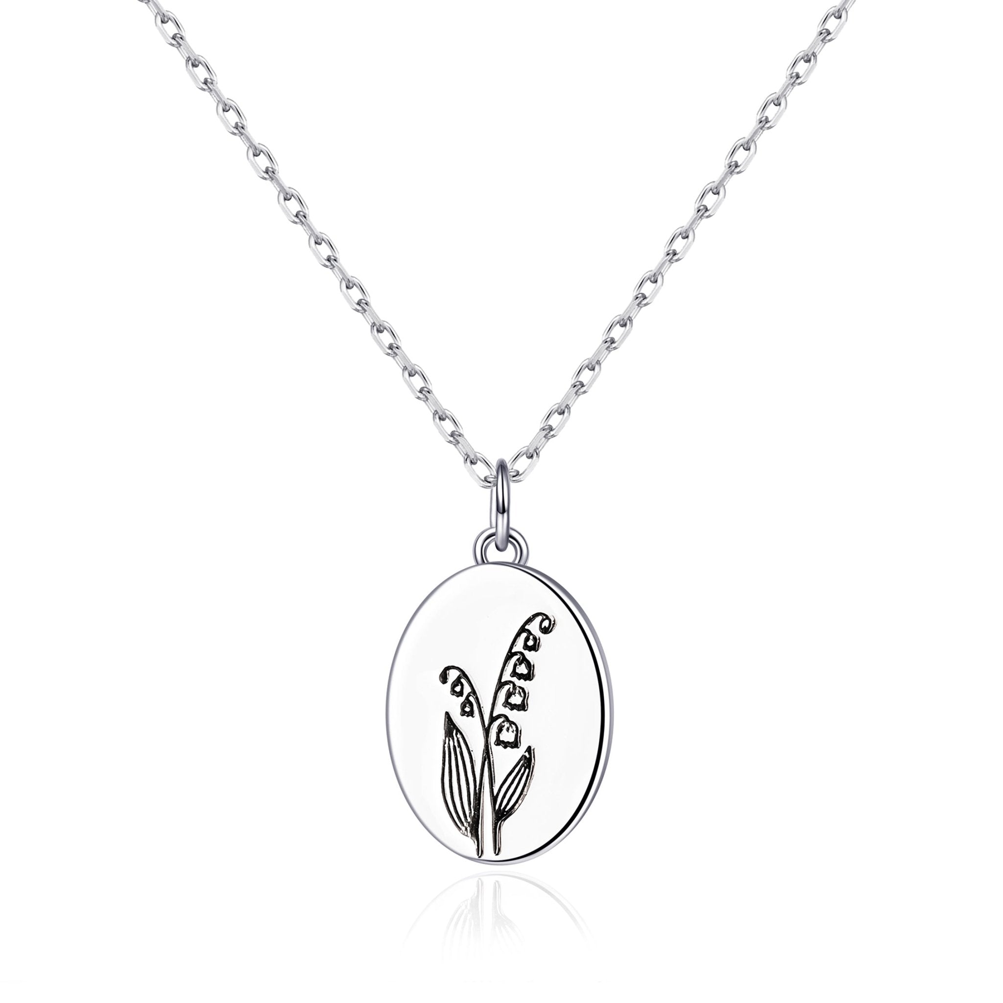 May Birth Flower Lily of the Valley Necklace with Card
