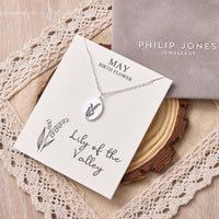 May Birth Flower Lily of the Valley Necklace with Card