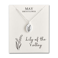 May Birth Flower Lily of the Valley Necklace with Card