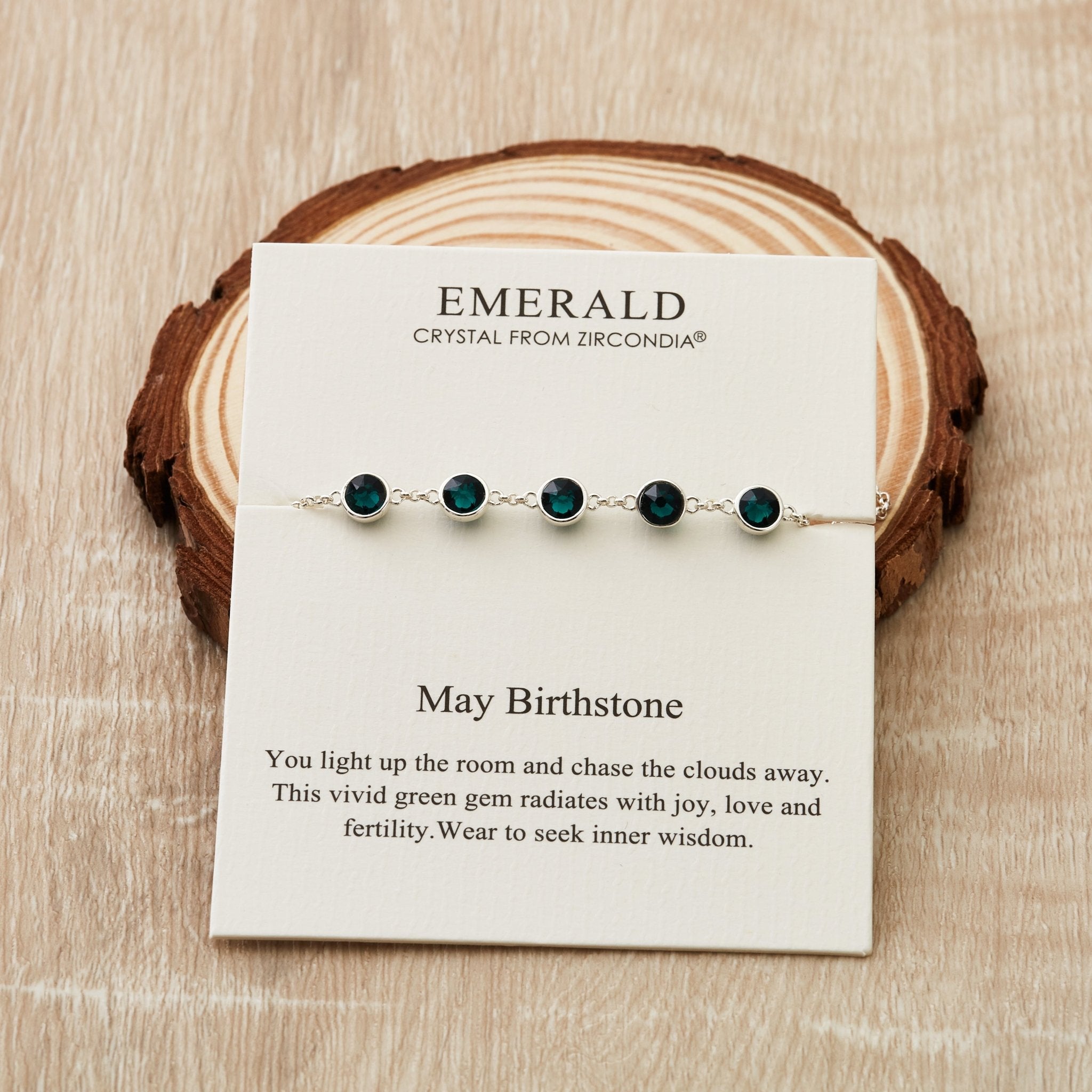 May Birthstone Bracelet Created with Emerald Zircondia® Crystals