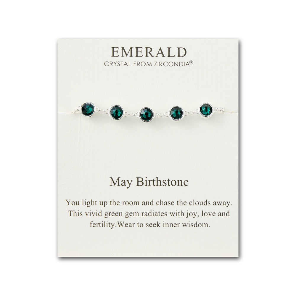 May Birthstone Bracelet Created with Emerald Zircondia® Crystals