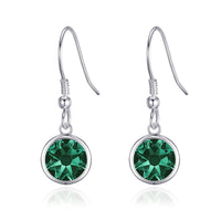 May Birthstone Drop Earrings Created with Emerald Zircondia® Crystals
