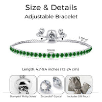 May Birthstone Friendship Bracelet with Emerald Zircondia® Crystals