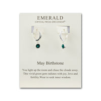May Birthstone Hoop Earrings Created with Emerald Zircondia® Crystals