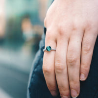 May (Emerald) Adjustable Birthstone Ring Created with Zircondia® Crystals