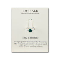 May (Emerald) Adjustable Birthstone Ring Created with Zircondia® Crystals