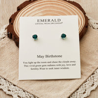 May (Emerald) Birthstone Earrings Created with Zircondia® Crystals