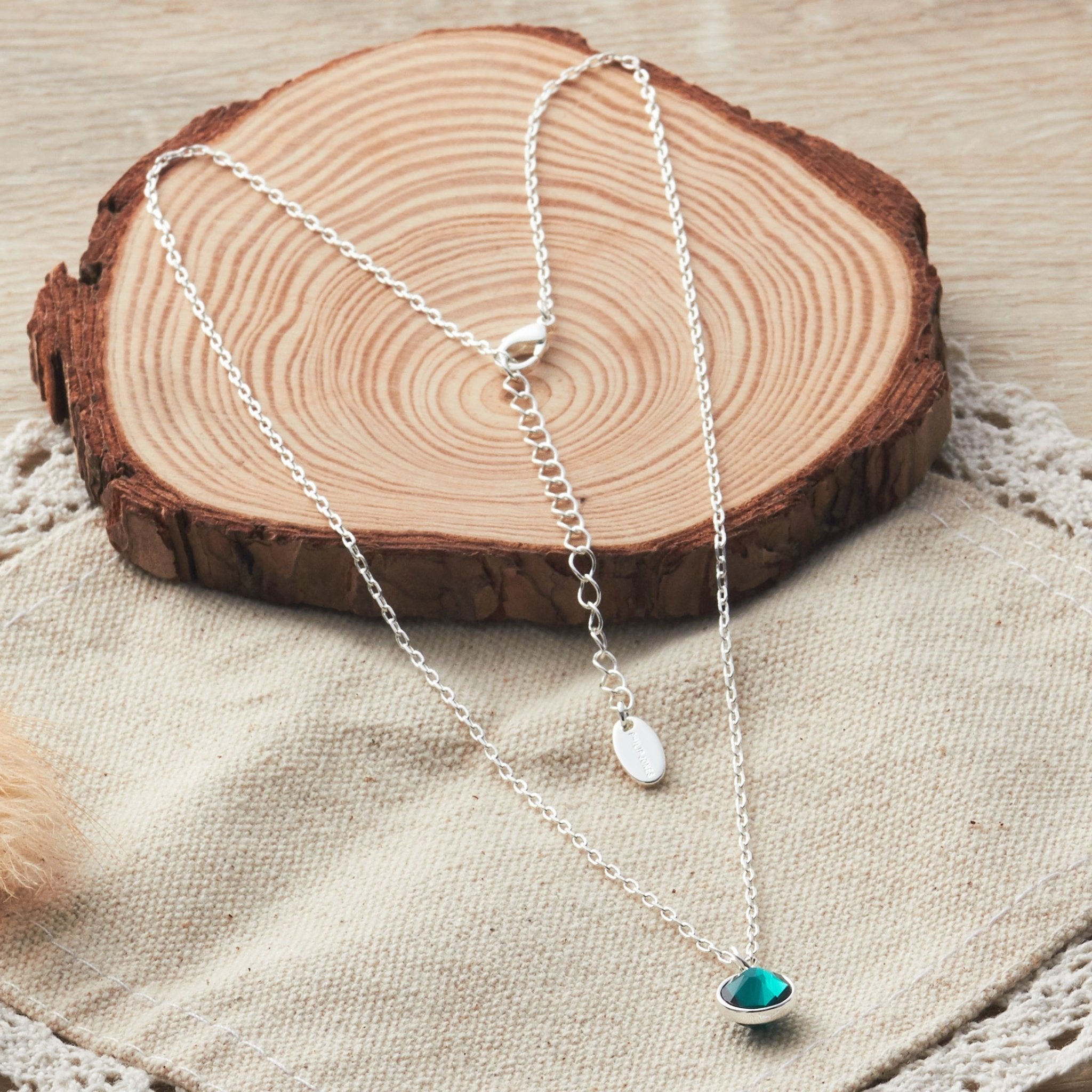 May (Emerald) Birthstone Necklace Created with Zircondia® Crystals
