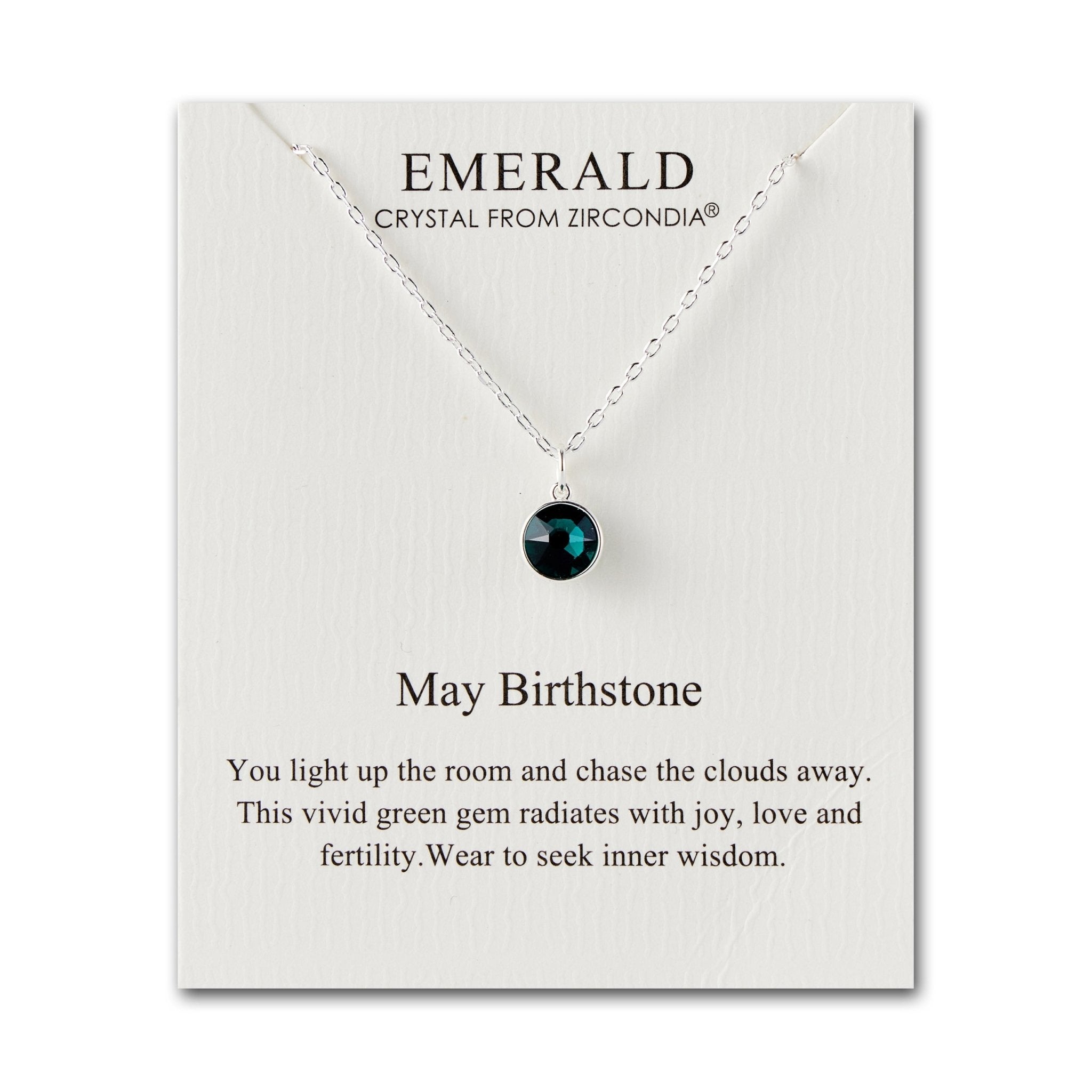 May (Emerald) Birthstone Necklace Created with Zircondia® Crystals