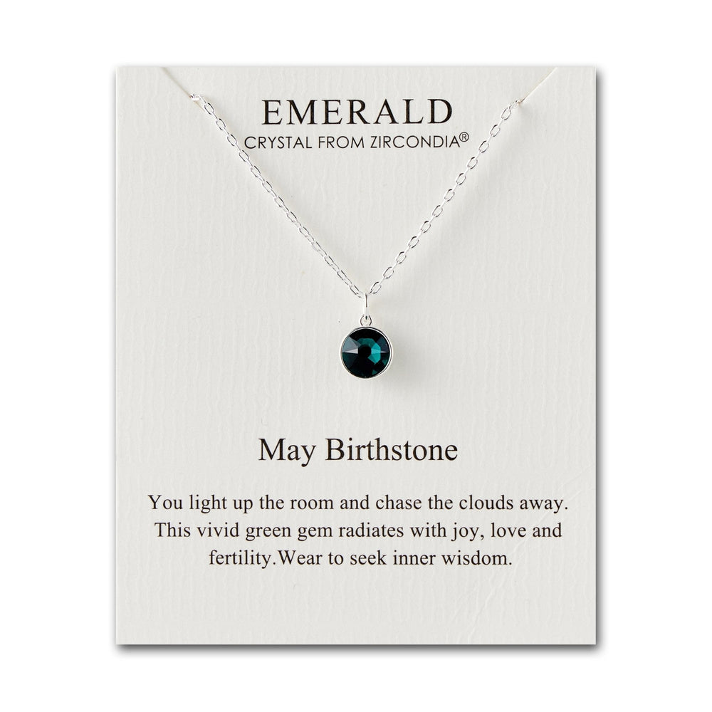 May (Emerald) Birthstone Necklace Created with Zircondia® Crystals