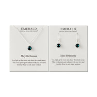 May (Emerald) Birthstone Necklace & Drop Earrings Set Created with Zircondia® Crystals