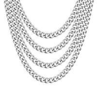 Men's 12mm Stainless Steel 18-24 Inch Cuban Curb Chain Necklace