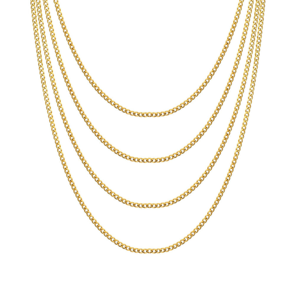 Men's 3mm Gold Plated Steel 18-24 Inch Cuban Curb Chain Necklace