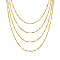 Men's 3mm Gold Plated Steel 18-24 Inch Cuban Curb Chain Necklace