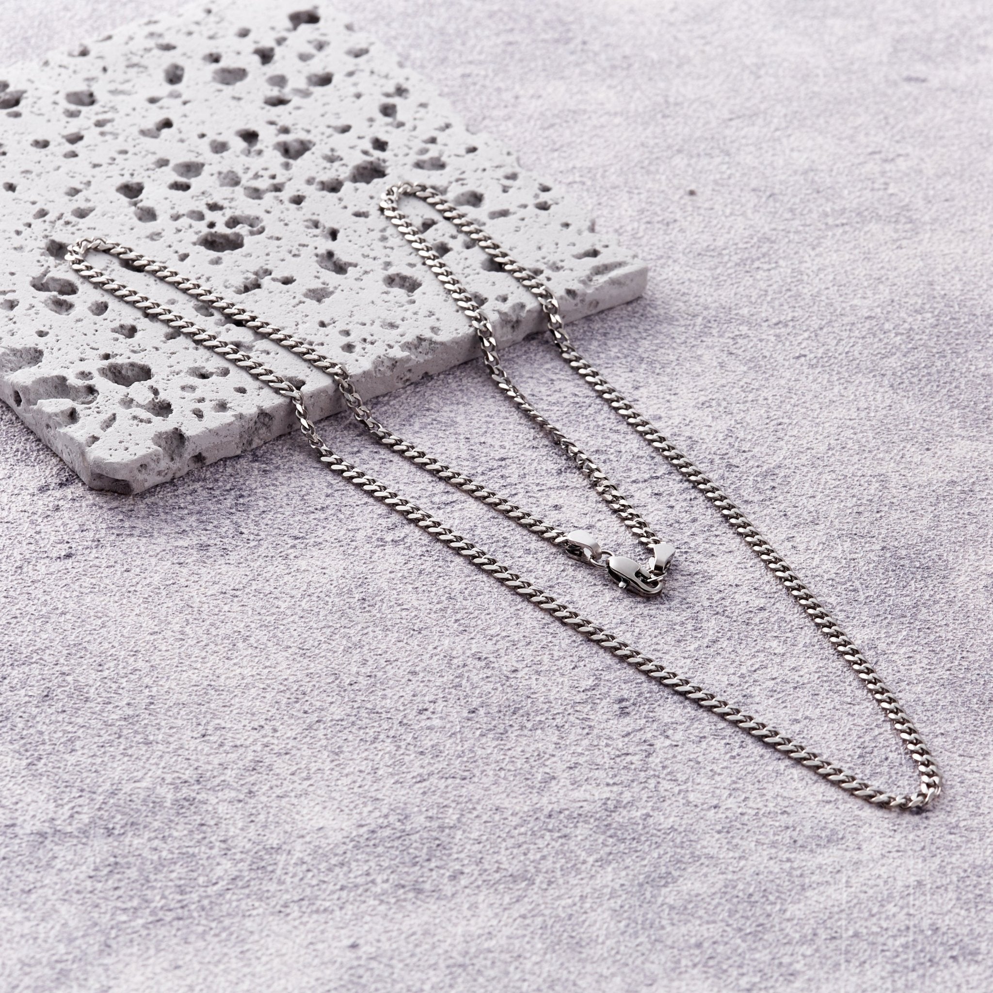 Men's 3mm Stainless Steel 18-24 Inch Cuban Curb Chain Necklace