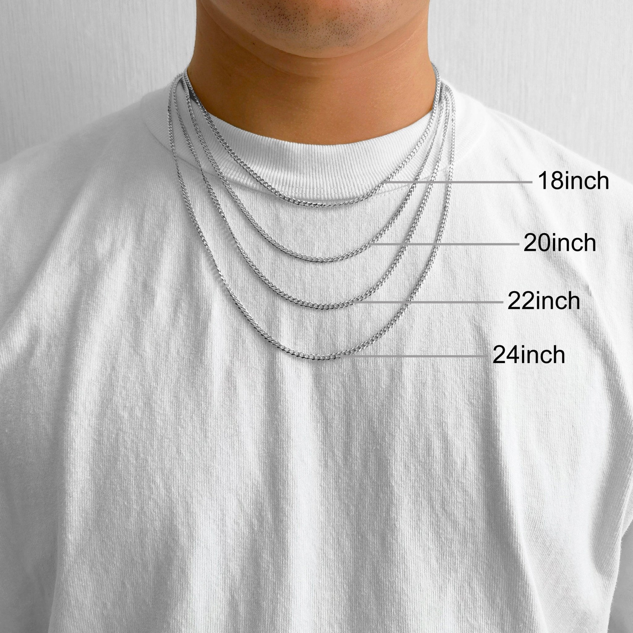 Men's 3mm Stainless Steel 18-24 Inch Cuban Curb Chain Necklace