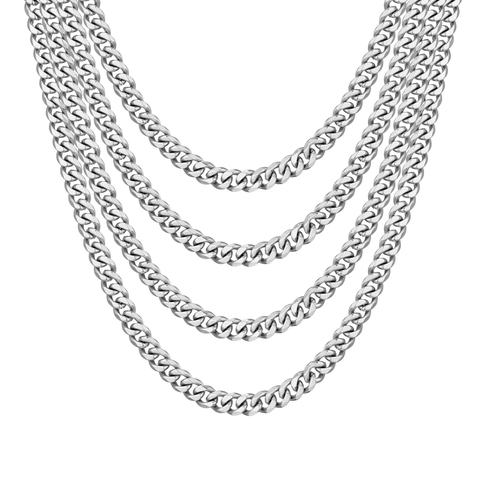 Men's 9mm Stainless Steel 18-24 Inch Cuban Curb Chain Necklace