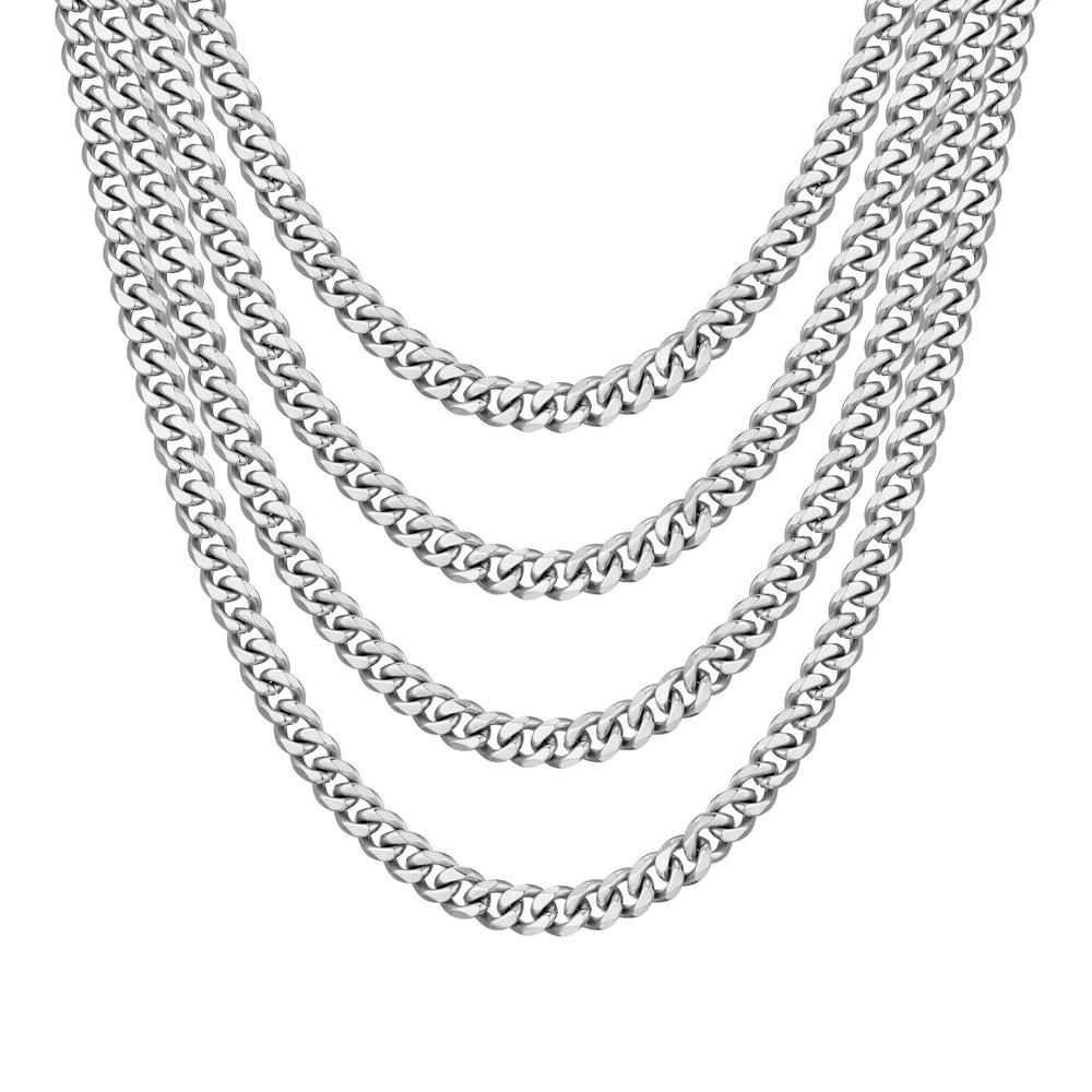 Men's 9mm Stainless Steel 18-24 Inch Cuban Curb Chain Necklace