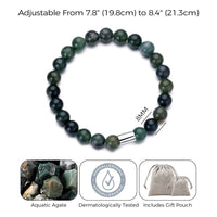 Men's Aquatic Agate Gemstone Stretch Bracelet