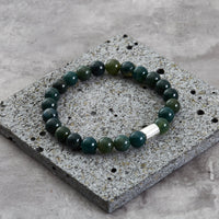 Men's Aquatic Agate Gemstone Stretch Bracelet