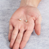 Men's Gold Plated 6mm Magnetic Clip On Earrings Created with Zircondia® Crystals