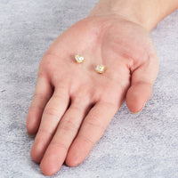 Men's Gold Plated Square Magnetic Clip On Stud Earrings Created with Zircondia® Crystals