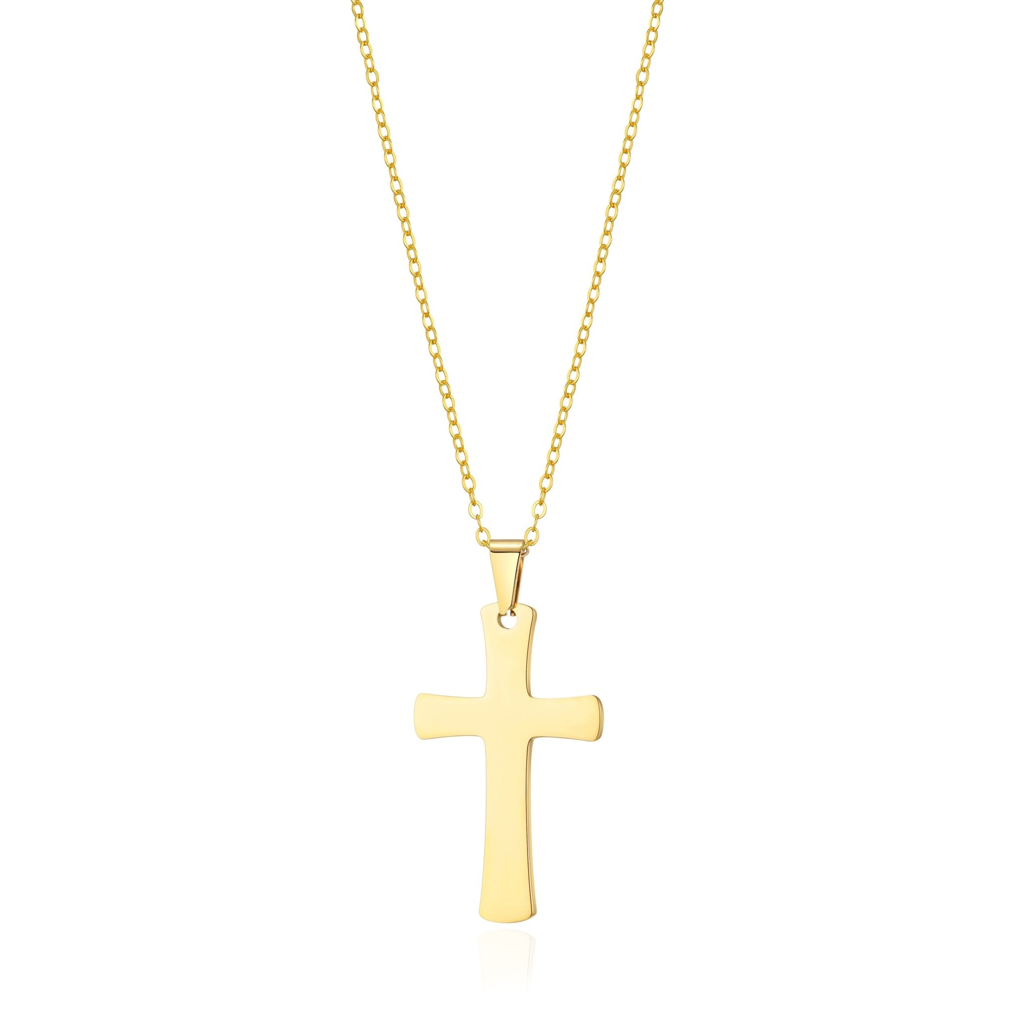 Men's Gold Plated Stainless Steel Cross Necklace