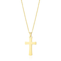 Men's Gold Plated Stainless Steel Cross Necklace