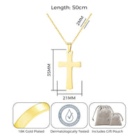 Men's Gold Plated Stainless Steel Cross Necklace